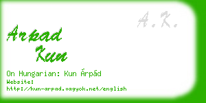 arpad kun business card
